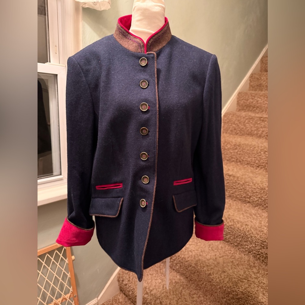 Madeleine Cardigan Sweater jacket embroidered embroiderer navy pink gorgeous